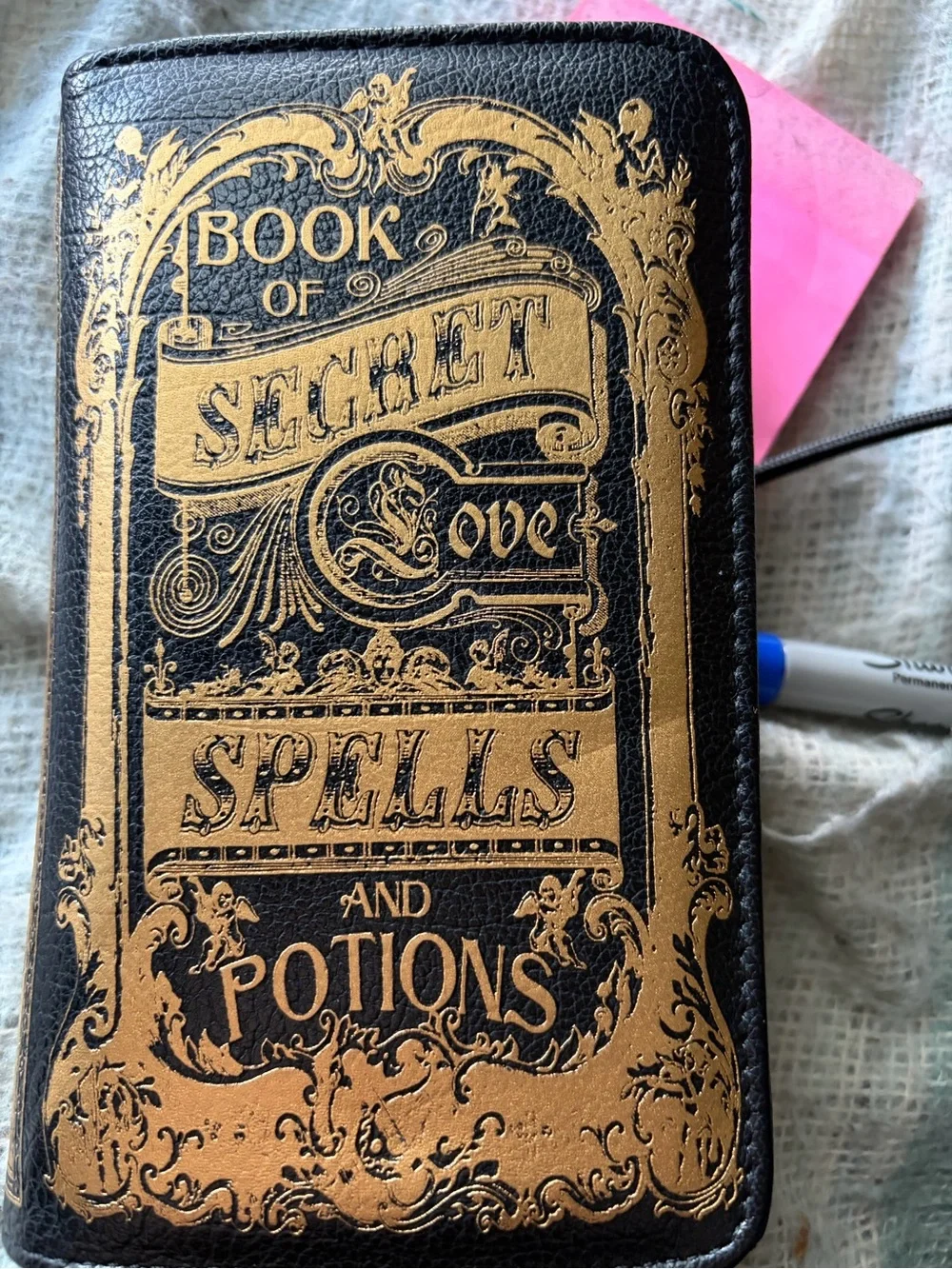 Book of Secret Love Spells and Potions - Black & Gold Wallet
